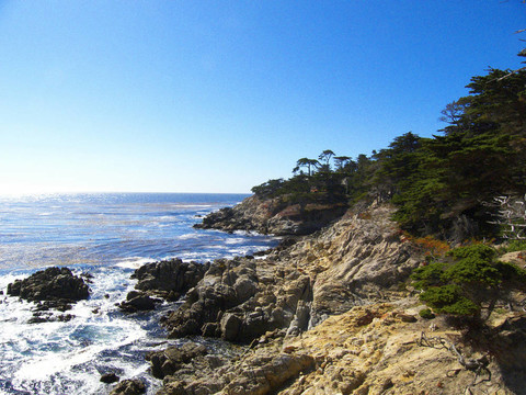 卵石海灘的海岸線