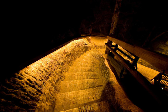 Wieliczka鹽礦的梯子