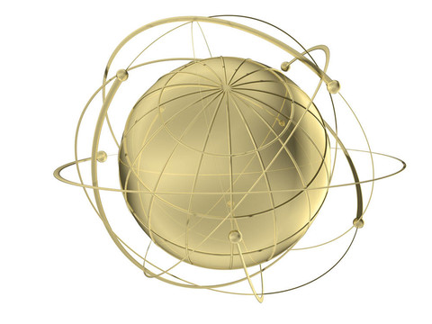 具有衛(wèi)星軌道的地球儀