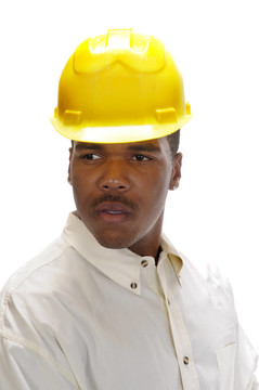 年輕的African American承包商