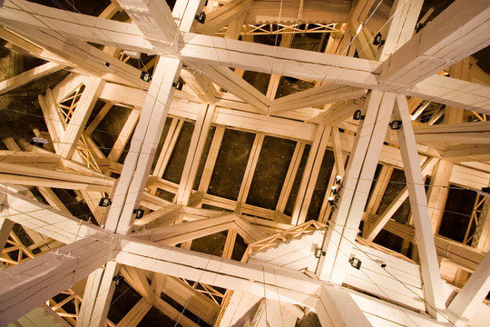 Wieliczka鹽礦的木拱