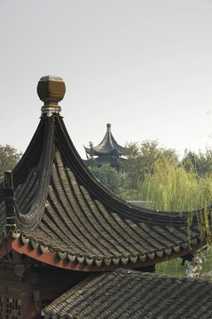在中國蘇州的兩座塔