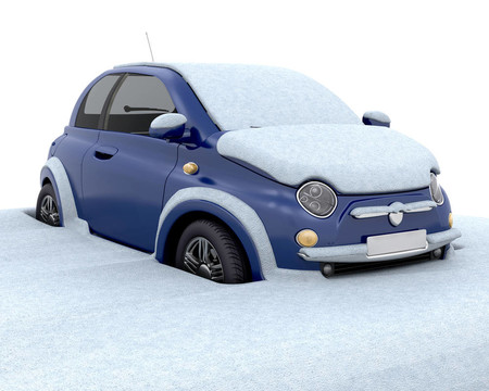 被困在雪中