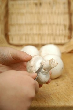 如何切蘑菇