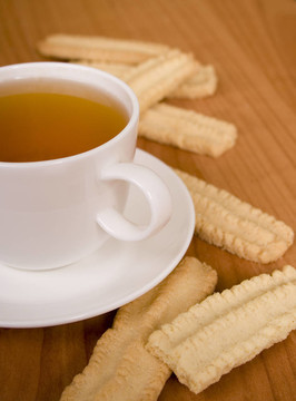 一杯茶和一些餅干