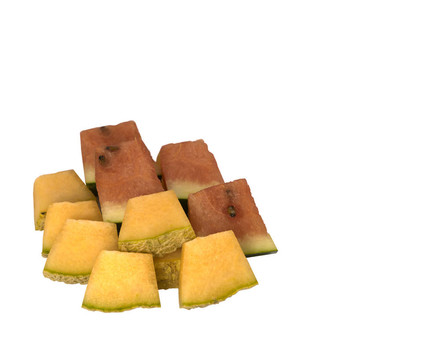 澳大利亞的夏天西瓜和甜瓜涼食物切片