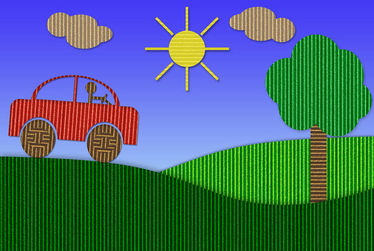 紙板插圖：回家