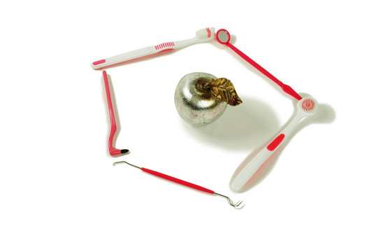 牙科工具和蘋果