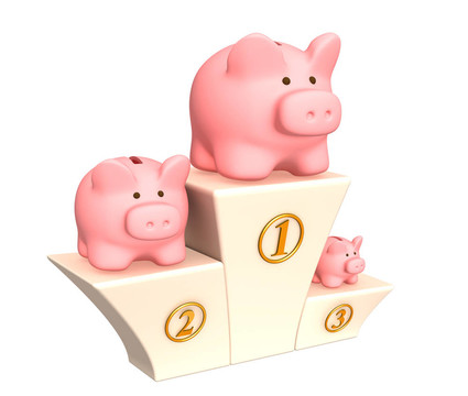 基座上的3D小豬銀行