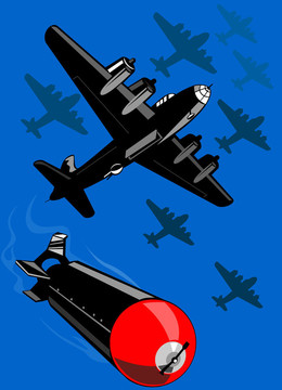 轟炸機(jī)投擲炸彈