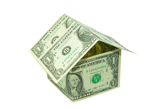 白色背景下的金錢屋
