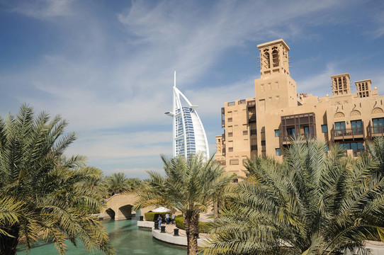Madinat Jumeirah在迪拜；阿拉伯聯(lián)合酋長國