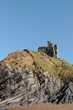 ballybunions城堡在懸崖上