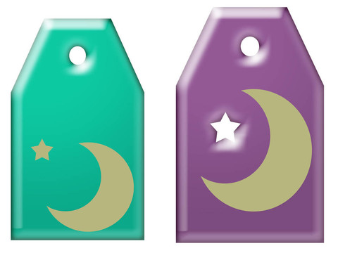 月亮星星剪出來的禮物標(biāo)簽