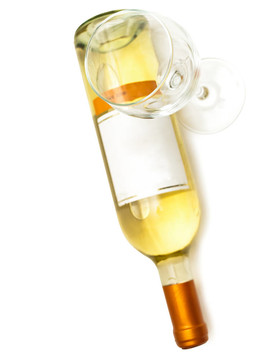 白葡萄酒與酒杯