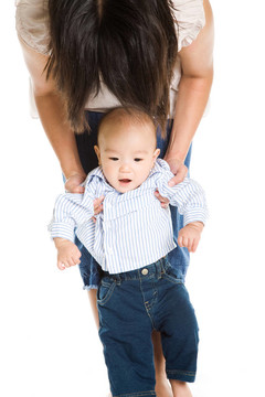 亞洲的母親和嬰兒