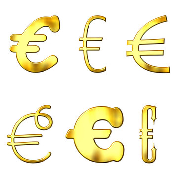 古怪的金色歐元符號