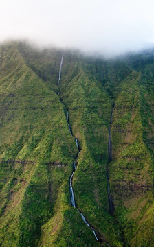 瀑布在考艾山waialeale