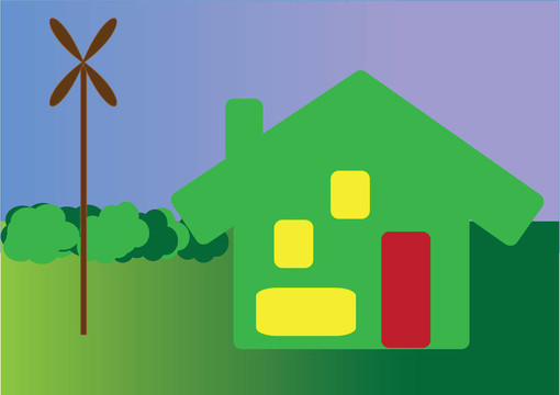 enviromentaly友好的溫室用自己的風(fēng)車發(fā)電