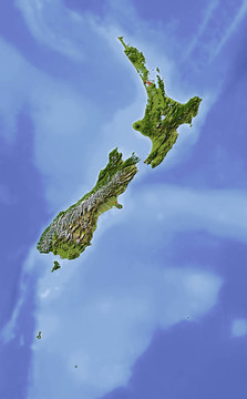 新西蘭；陰影地形圖