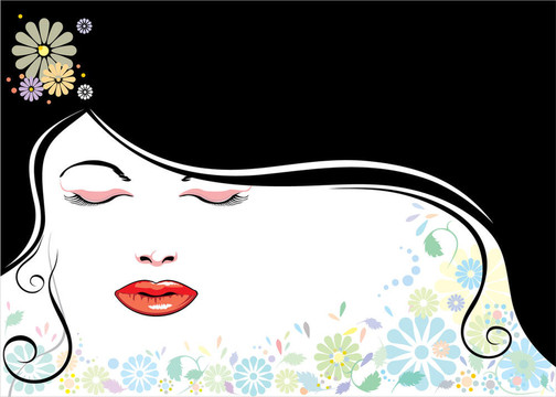 face_blackhair_flower