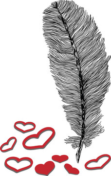羽毛與心臟插圖