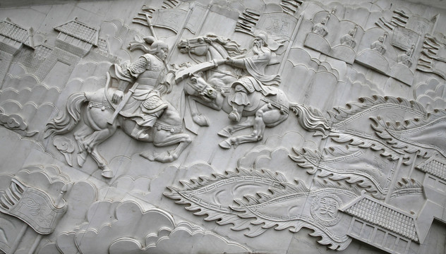 古代武將浮雕