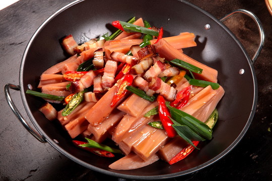 回鍋肉炒藕段