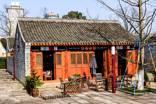 園林灰磚建筑 古建筑 中國(guó)元素