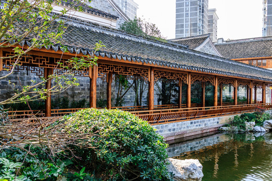園林灰瓦 古建筑 園林景觀