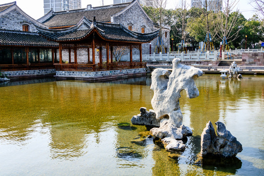 園林灰瓦 古建筑 園林景觀