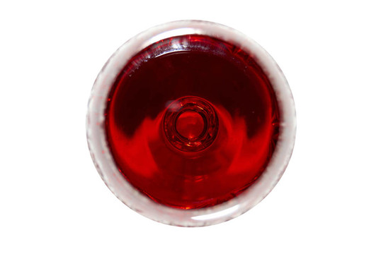 紅酒；俯視圖。