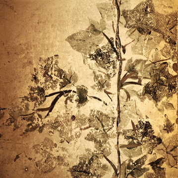 仿古垃圾花背景紋理深褐色調(diào)