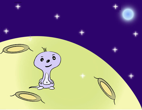 對月球外星嬰兒的插圖