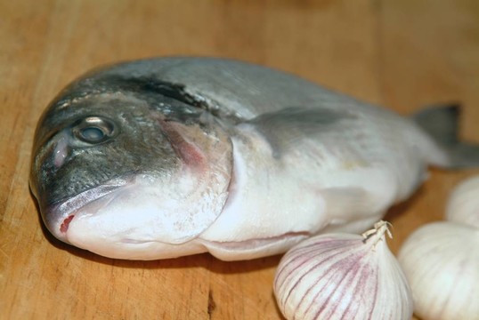 鯛魚從希臘烹飪前的準(zhǔn)備