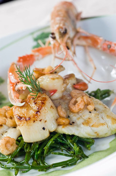 Langoustine和扇貝