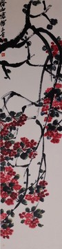 齊白石國畫花卉 海棠花