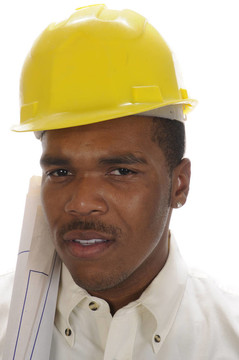 年輕的African American承包商