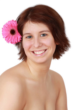 女孩與花