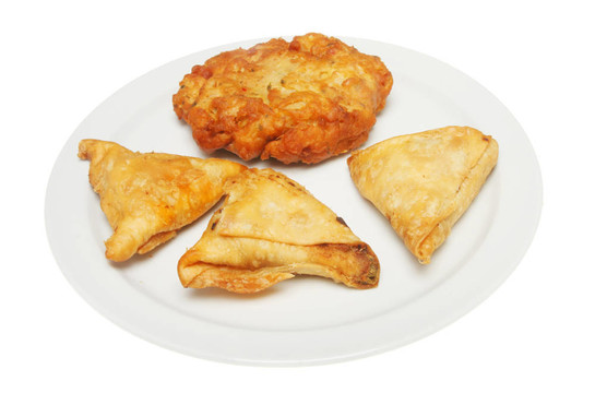 Samossa和bhajji