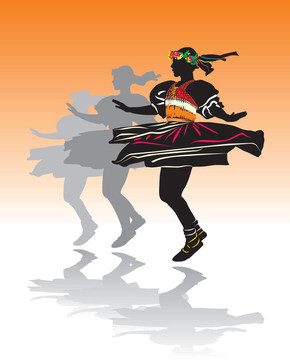 傳統(tǒng)舞蹈的女孩