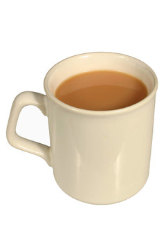 一杯茶；在白色背景上隔絕
