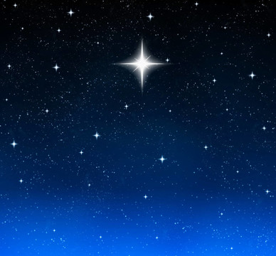 夜空中的明亮的星星