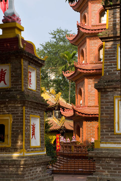 在河內的Tran Quoc Pagoda；越南