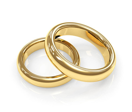 兩個黃金結(jié)婚戒指