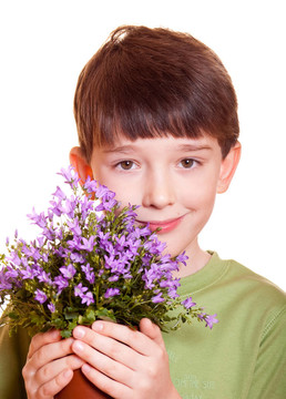 男孩花