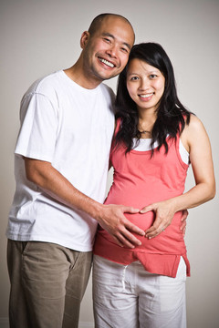 亞洲的夫婦懷孕