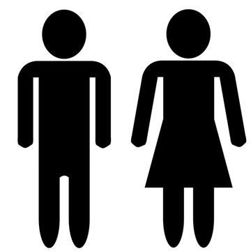 男人和女人的剪影-空白的面孔