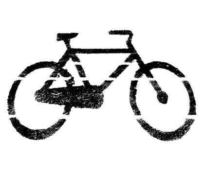 自行車標(biāo)志在黑色模板