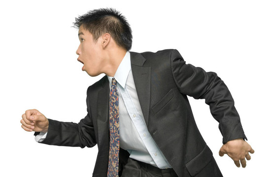 奔波的亞洲年輕商人